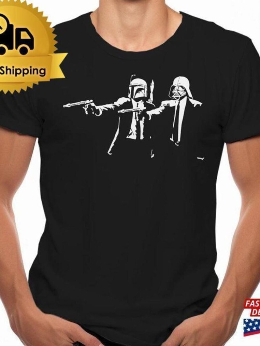 Pulp Fiction Boba Fett Darth Vader Retro Movie Fan Unisex T-Shirt